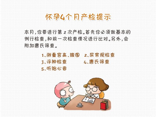 怀孕第四个月检查什么,怀孕第四个月检查项目及注意事项详解